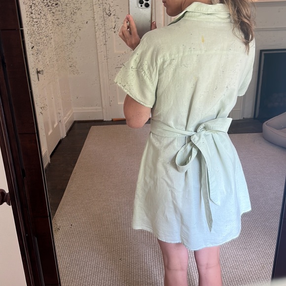 Zara Linen Belted Shirt Dress - Picture 3 of 3